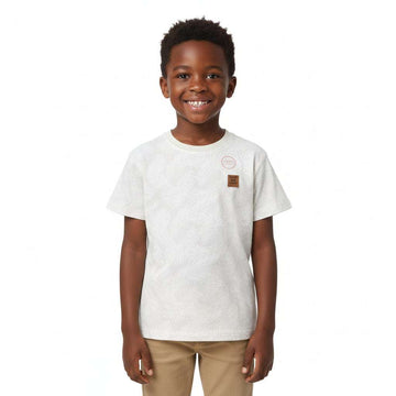 Beige Leaves All Over Jacquard T Shirt Beige Nawao.com