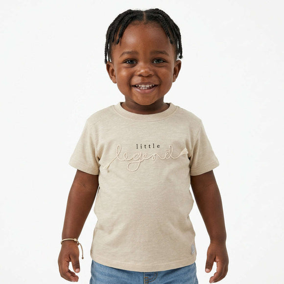 Beige Legend Short Sleeve Tshirt Beige Nawao.com
