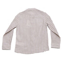 Beige Long Sleeve Stripe Shirt Beige Nawao.com