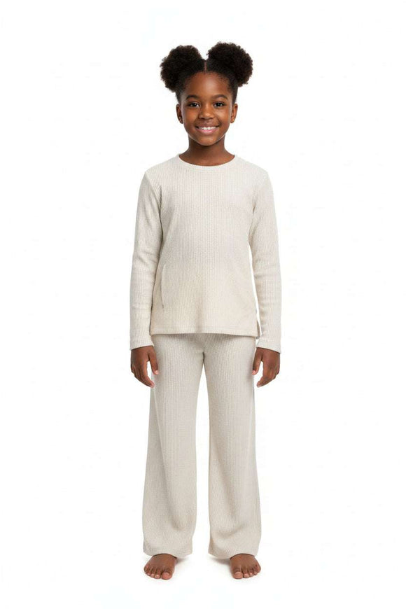 Beige Long Sleeves Casual Sets Beige Nawao.com