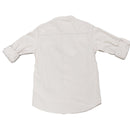 Beige Mandarin Collar Long Sleeve Shirt Nawao.com