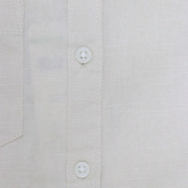 Beige Mandarin Collar Long Sleeve Shirt Nawao.com