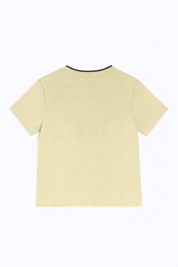 Beige Mandarin Pique Polo Nawao.com