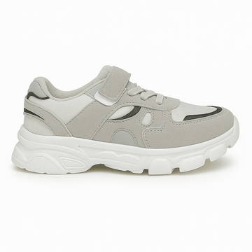 Beige Material Block Chunky Shoes Nawao.com