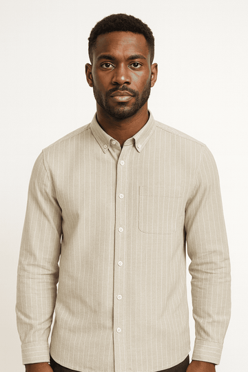 Beige  Men Casual Shirt Nawao.com