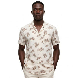 Beige Men Casual Shirt Nawao.com