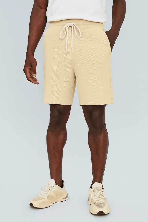Beige Men Shorts Nawao.com