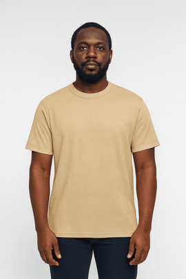 Beige Men T Shirt Nawao.com