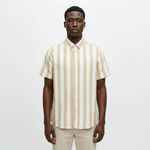 Beige Mens Casual Shirt Beige Nawao.com