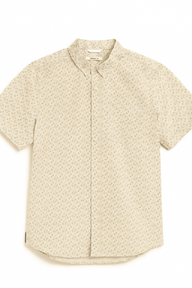 Beige Mens Casual Shirt Nawao.com