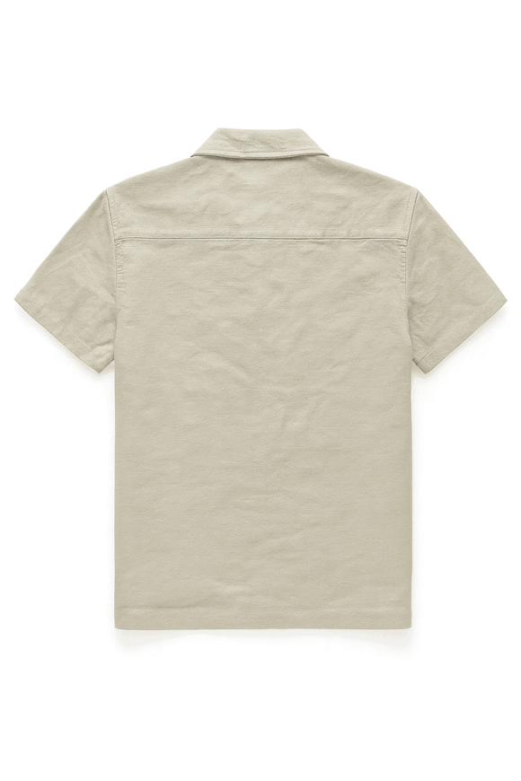 Beige Mens Casual Shirt Nawao.com