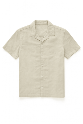 Beige Mens Casual Shirt Nawao.com