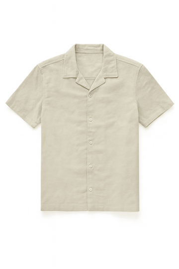 Beige Mens Casual Shirt Nawao.com