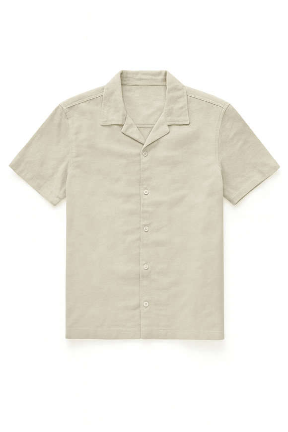 Beige Mens Casual Shirt Nawao.com