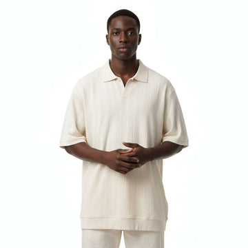 Beige Mens Polo Shirt Nawao.com