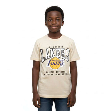 Beige Over Size La Lakers     T Shirt Beige Nawao.com