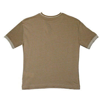Beige Oversize Check T-Shirt Nawao.com
