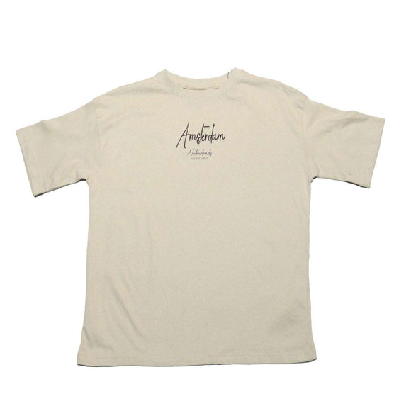 Beige Photographic Oversize Tee Nawao.com