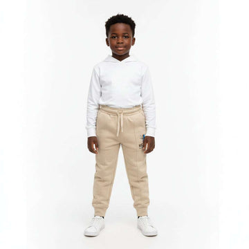 Beige Pique Paneled Jog Pant Beige Nawao.com