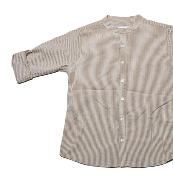 Beige Plain Shirt Nawao.com