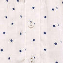 Beige Polkadot Button Front Blouse Nawao.com