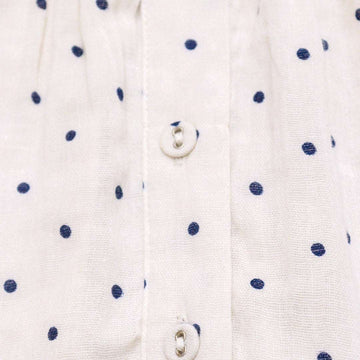 Beige Polkadot Button Front Blouse Nawao.com