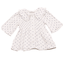 Beige Polkadot Button Front Blouse Nawao.com