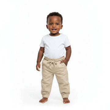Beige Poplin Jogger Beige Nawao.com