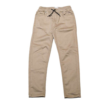 Beige Pullon Knit Denim Jeans Nawao.com