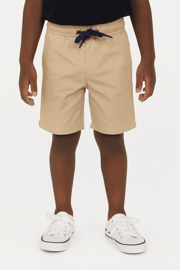 Beige Pullon Shorts Nawao.com