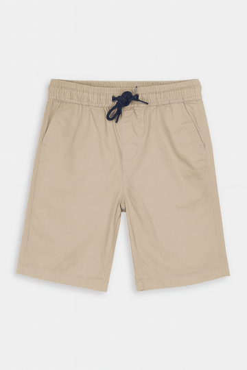 Beige Pullon Shorts Nawao.com