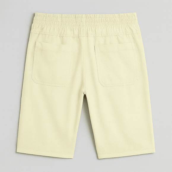 Beige Pullon Trouser Shorts Nawao.com