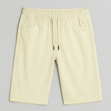 Beige Pullon Trouser Shorts Nawao.com