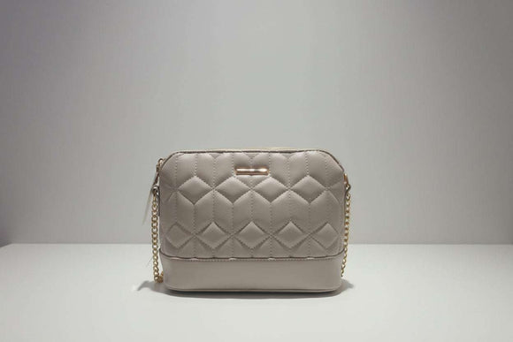 Beige Quilting Crossbody Bag Nawao.com