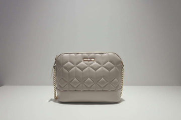 Beige Quilting Crossbody Bag Nawao.com