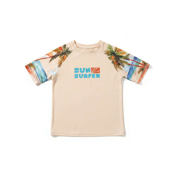 Beige Rash Guard T Shirt Beige Nawao.com