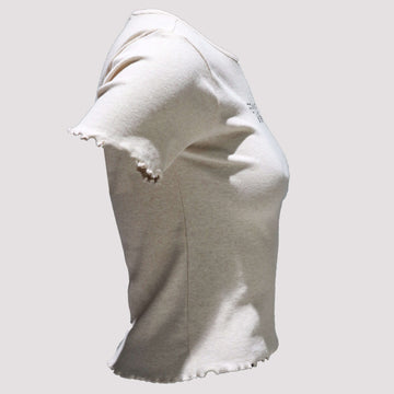 Beige Rib T-Shirt Nawao.com