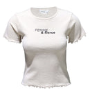 Beige Rib T-Shirt Nawao.com