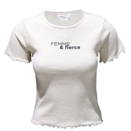 Beige Rib T-Shirt Nawao.com