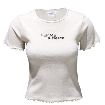 Beige Rib T-Shirt Nawao.com