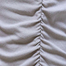 BEIGE ROUCHED DETAIL COLUMN DRESS Nawao.com