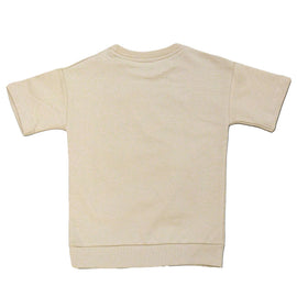 Beige Short Sleeve T Shirt With Patch Pocket Beige Nawao.com