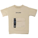 Beige Short Sleeve T Shirt With Patch Pocket Beige Nawao.com