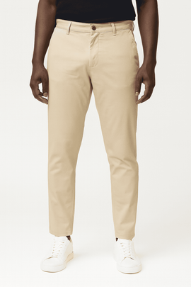 Beige Slim Fit Chino Trousers Beige Nawao.com