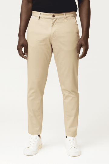 Beige Slim Fit Chino Trousers Beige Nawao.com