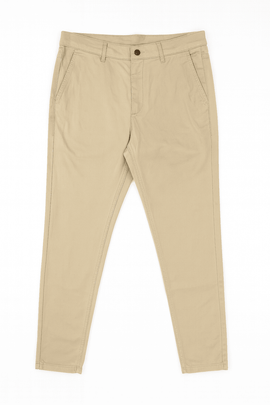 Beige Slim Fit Chino Trousers Beige Nawao.com