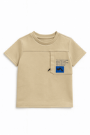 Beige Soft Feel Loose Fit T Shirt Nawao.com