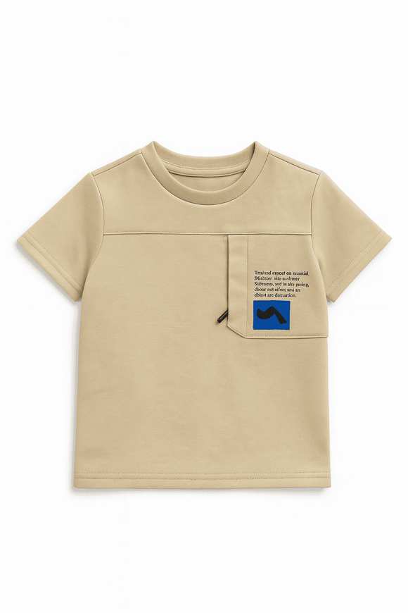 Beige Soft Feel Loose Fit T Shirt Nawao.com