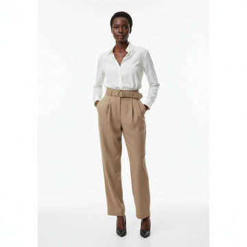 Beige Solid Pant Nawao.com