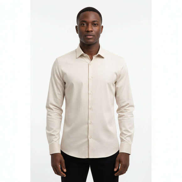 Beige Stand Up Pack Shirt Beige Nawao.com
